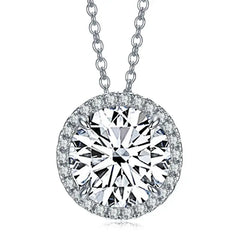 Sterling Silver Necklace with Classic Gemstones White