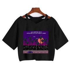Stop Time and Continue Walking Crop-Top - Black Violet / S