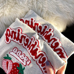 Strawberry Fruit Embroidered Loose T-shirts