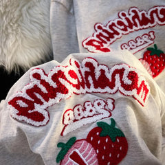 Strawberry Fruit Embroidered Loose T-shirts