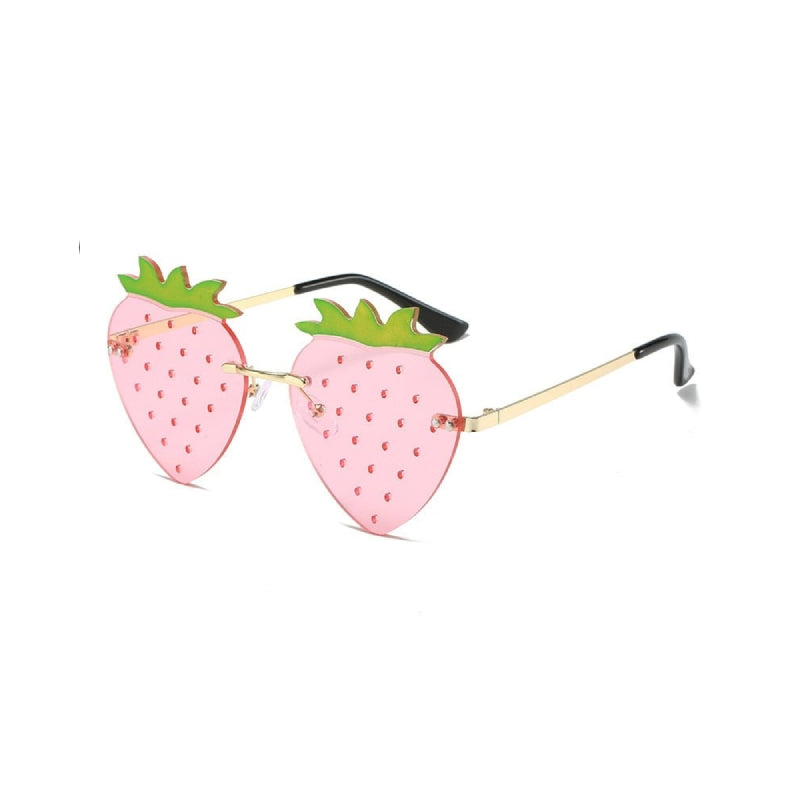 Strawberry Shape Sunglass - Pink / One Size - Glasses