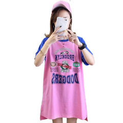 Street Oversize TShirt Loose - Pink / One Size - Women Shirt