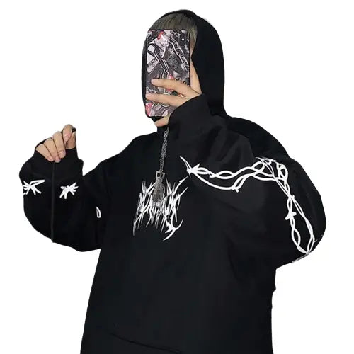 Street Spine Grunge Hoodie