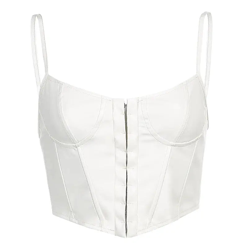 Street Style Backless Corset - white / S