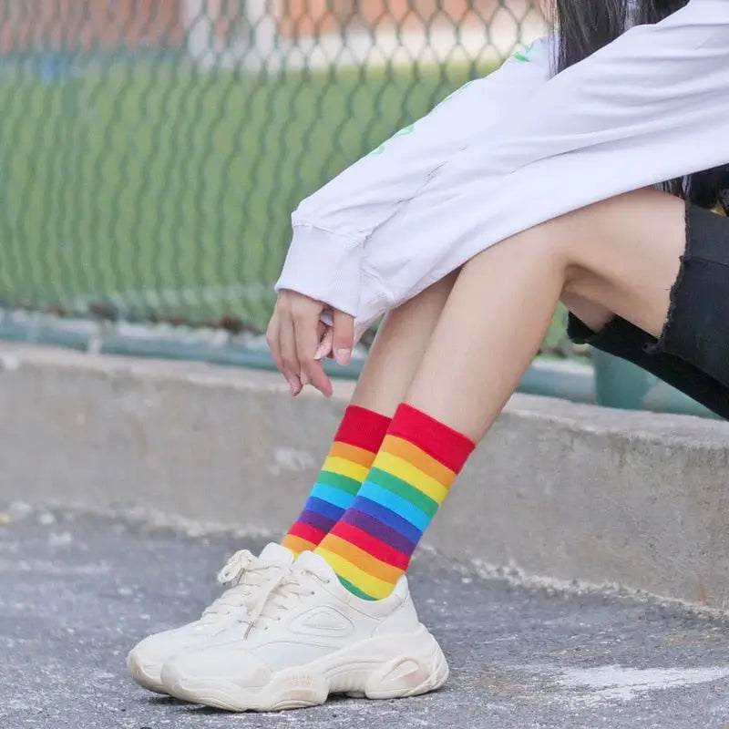 Stripe Rainbow Candy Color Socks