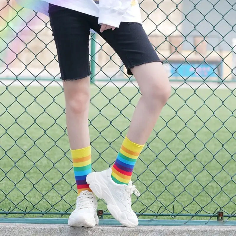 Stripe Rainbow Candy Color Socks