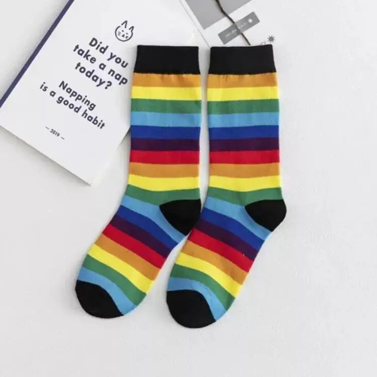 Stripe Rainbow Candy Color Socks