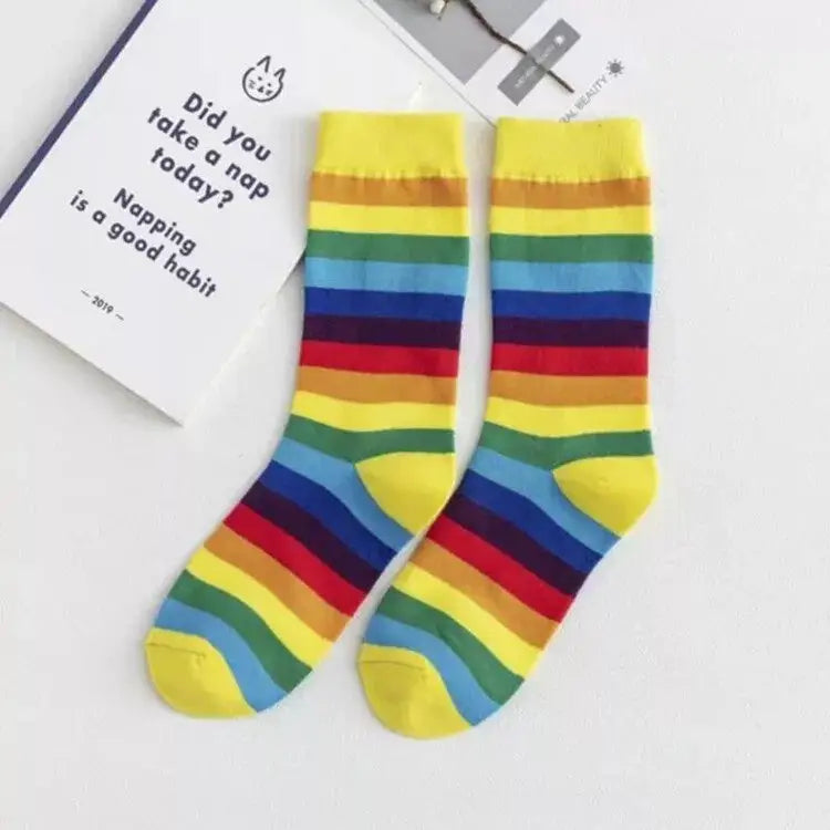 Stripe Rainbow Candy Color Socks