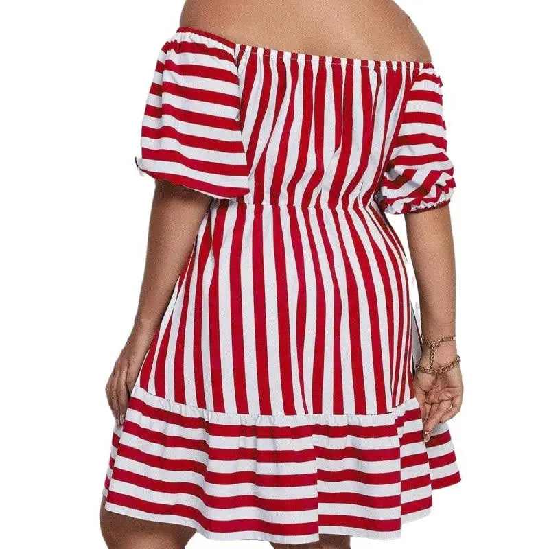 Striped Dress With 3/4 Sleeves