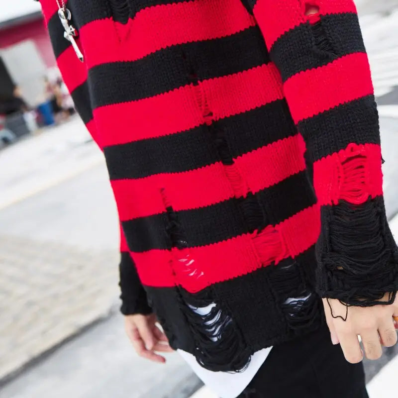 Striped Oversized Knitted Sweater