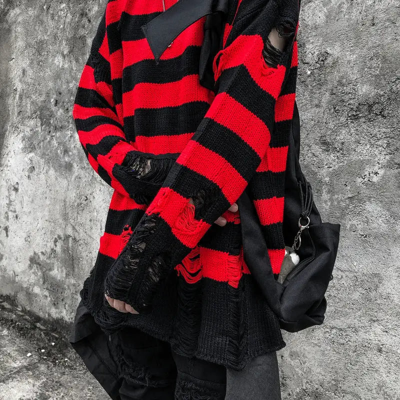 Striped Oversized Knitted Sweater