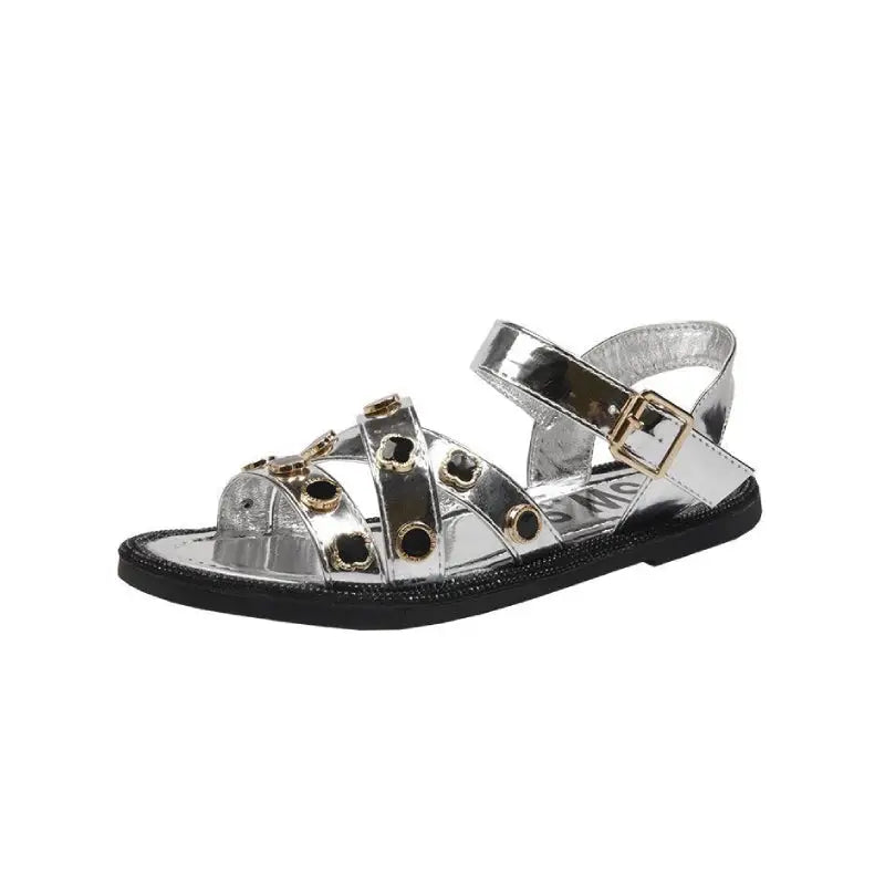 Style Casual Flat Roman Sandals - Silver / 35 - Shoes