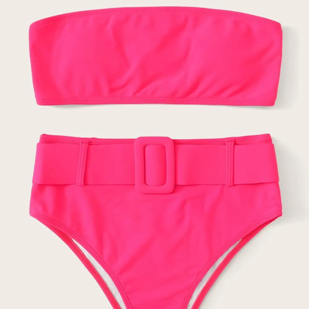 Stylish High Waist Bikini Set - Swimwear