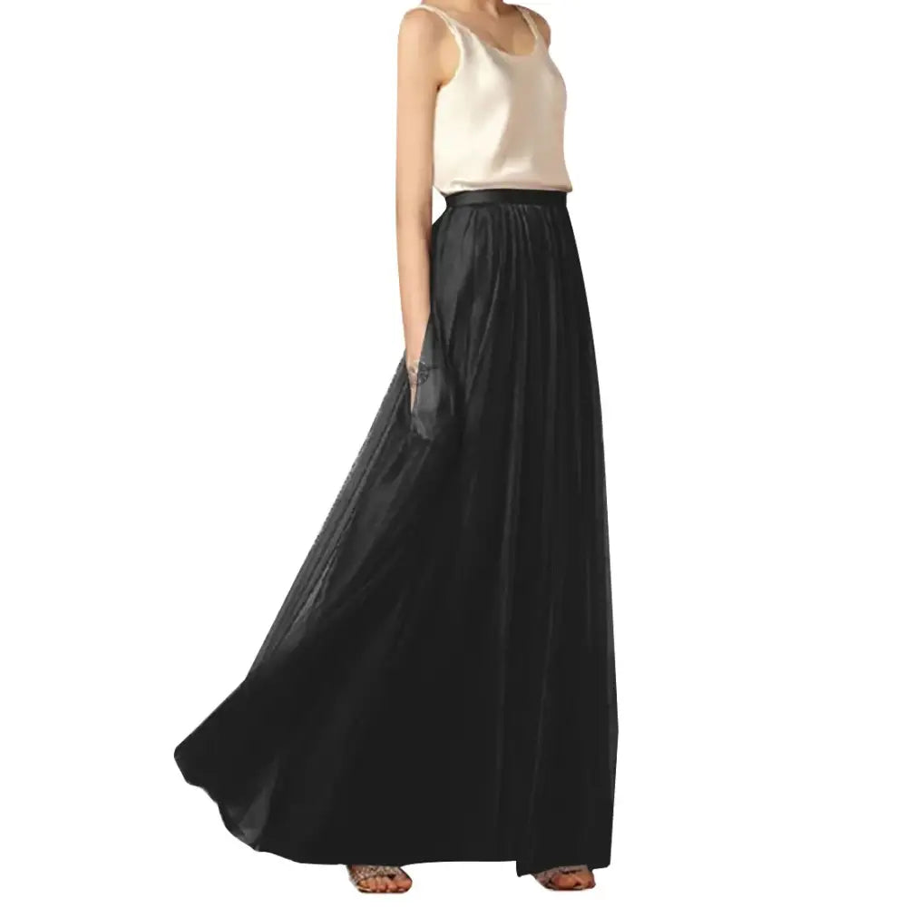 Stylish Long Flared Tulle Skirts - Black / S - skirts