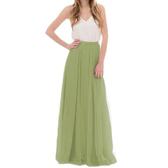 Stylish Long Flared Tulle Skirts - Green / S - skirts