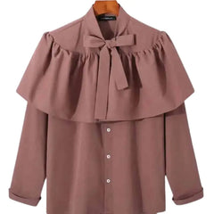 Stylish Long Sleeved Shirt With Ruffles