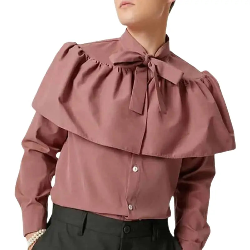 Stylish Long Sleeved Shirt With Ruffles