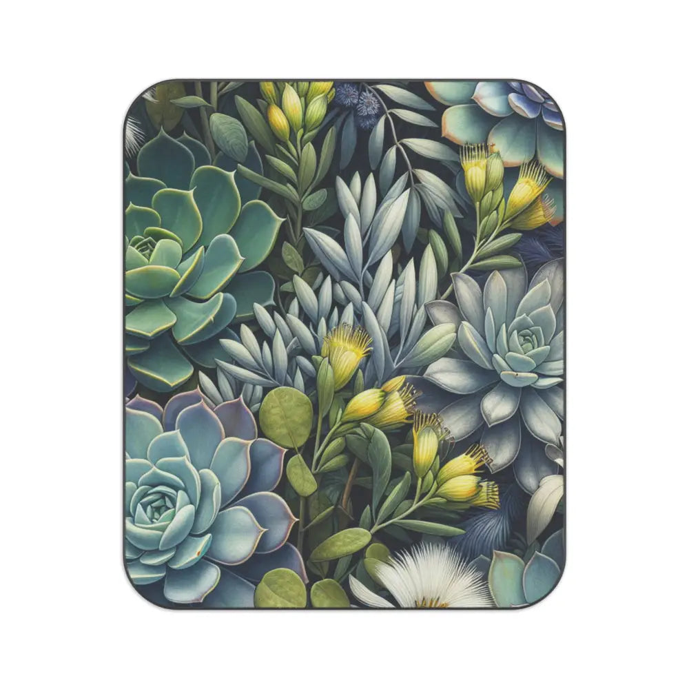 Succulent and Sylvester Flowers Picnic Blanket 61’’ × 51’’