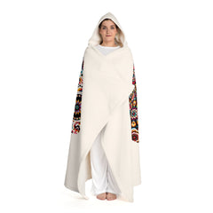 Sugar Skull Hooded Sherpa Fleece Blanket One size / Cream