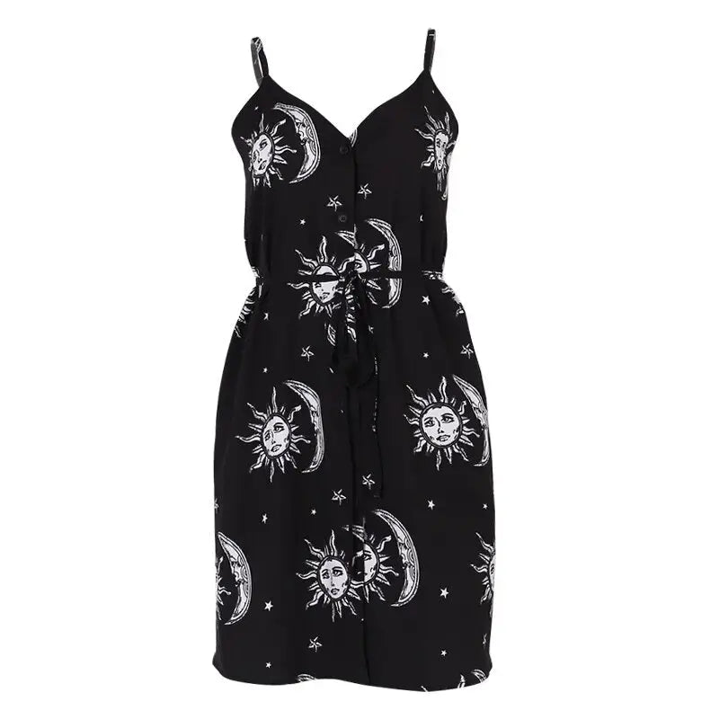 Sun Moon Strap One-Piece Dress