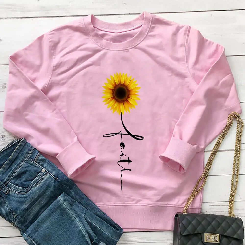 Sunflower Vegan Sweatshirt - Pink / S - SWEATSHIRT