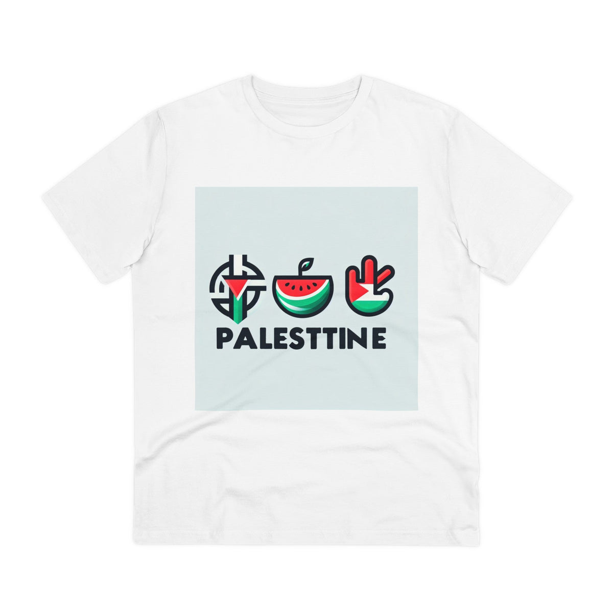 ’Sunset Hues of Palestine - Watermelon T-Shirt’ - White