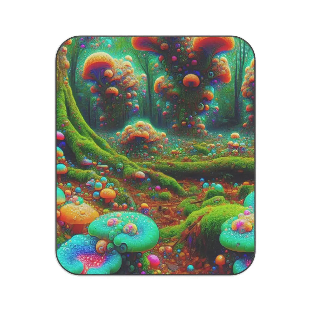 Surreal Landscape Picnic Blanket with Forest Spirit Design