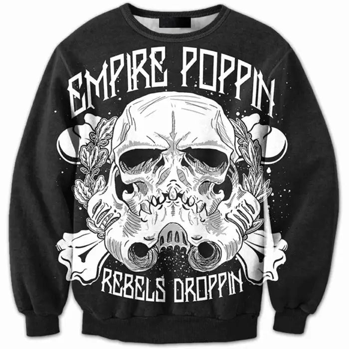 Sweatshirt Empire Poppin Dark Skull Design Black / S