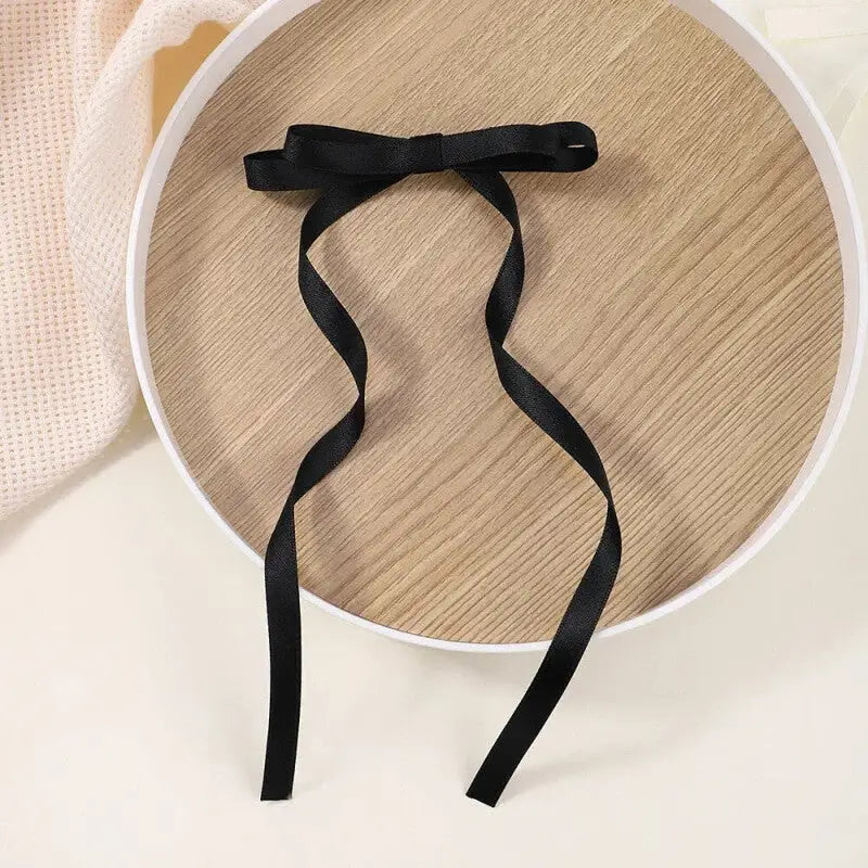 Sweet Candy Ribbon Tassel Bowknot Hairpins - Black. / 2 Pcs