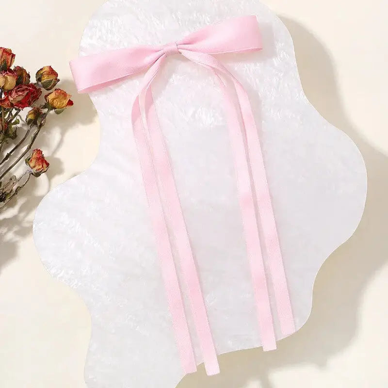 Sweet Candy Ribbon Tassel Bowknot Hairpins - Pink / 2 Pcs