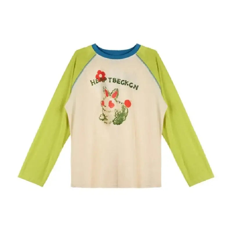 Sweet Rabbit Contrast Color Sweater - White / One Size