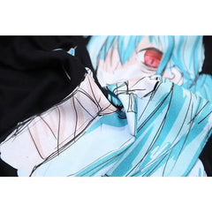 T-Shirt Jabaccd Anime Print Oversize Japanese Kanji Tee