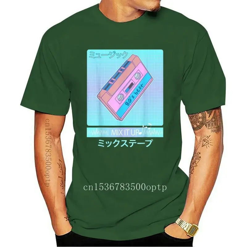T-Shirt Japanese Aesthetic Vaporwave Mix Tape Design