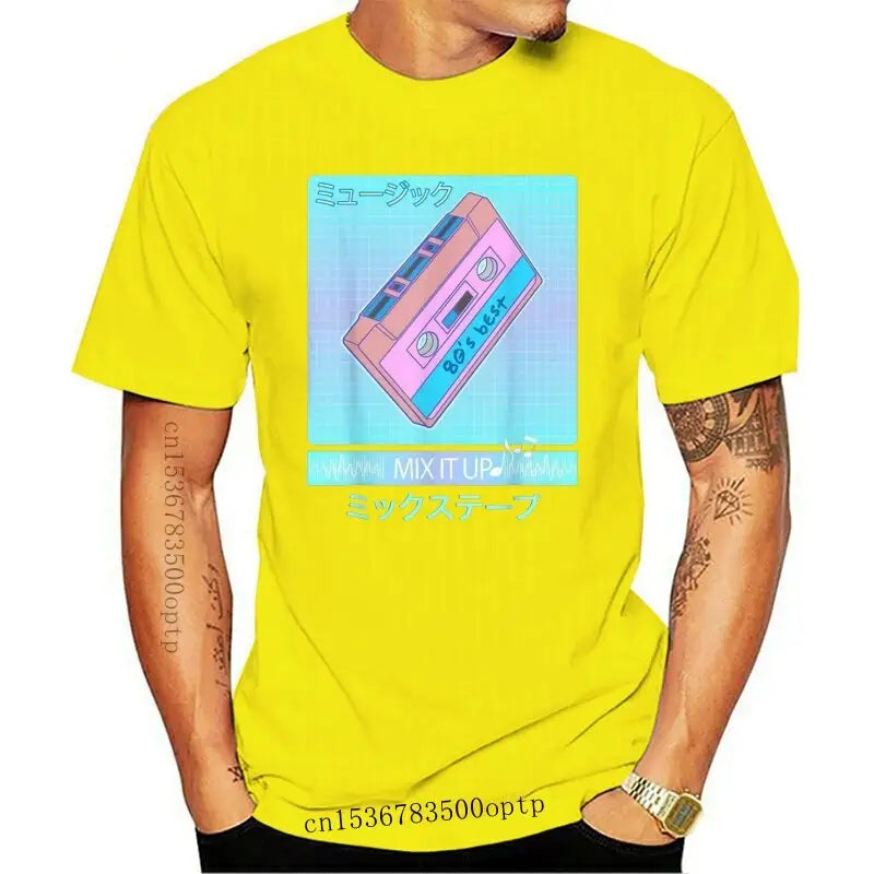 T-Shirt Japanese Aesthetic Vaporwave Mix Tape Design