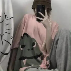 T Shirt Japanese Harajuku Monster Loose Oversized Style