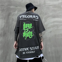 T-Shirt Love Hate Street Urban Oversized Style