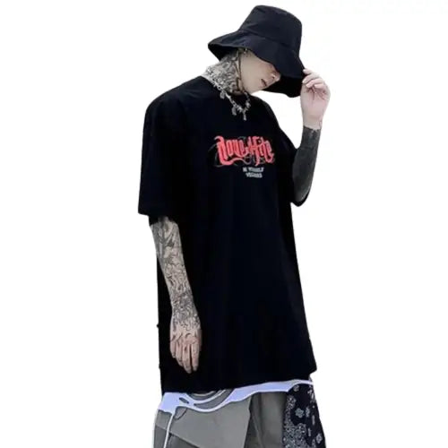 T-Shirt Love Hate Street Urban Oversized Style