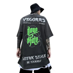 T-Shirt Love Hate Street Urban Oversized Style