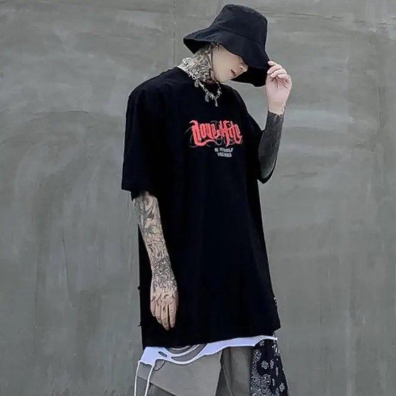 T-Shirt Love Hate Street Urban Oversized Style