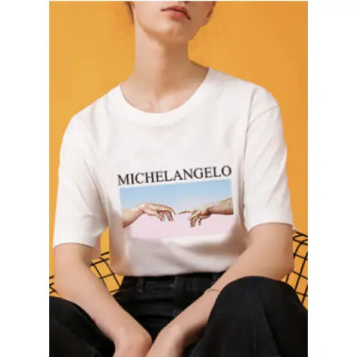 T-Shirt Michelangelo Creation Art Lover Soft Aesthetic