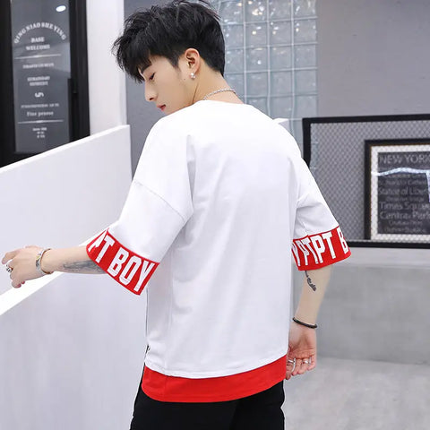 T Shirt Mid Sleeve Bring Da Ruckus Letters Hip Style white