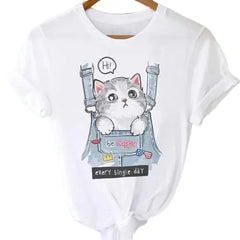 T-shirts Tops With Short Sleeve Cartoon Prints