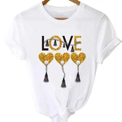 T-shirts Tops With Short Sleeve Cartoon Prints