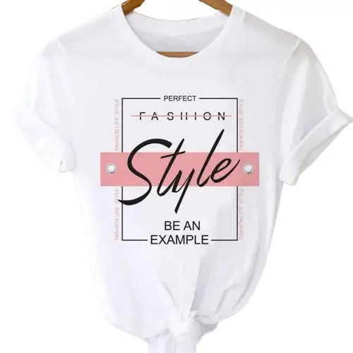 T-shirts Tops With Short Sleeve Cartoon Prints - Style / S