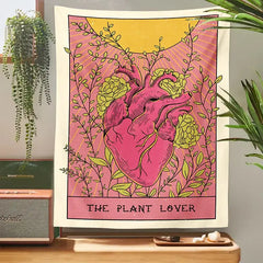 Tarot Card Heart The Plant Lover Tapestry Wall - Canvas
