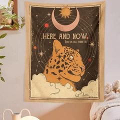 Tarot Card Leopard Tapestry Wall