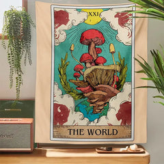 Tarot Card Tapestry Mushroom Fungi Wall Art