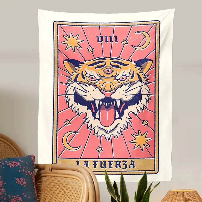 Tarot Tapestry Sun Moon Tiger Tapestry Wall