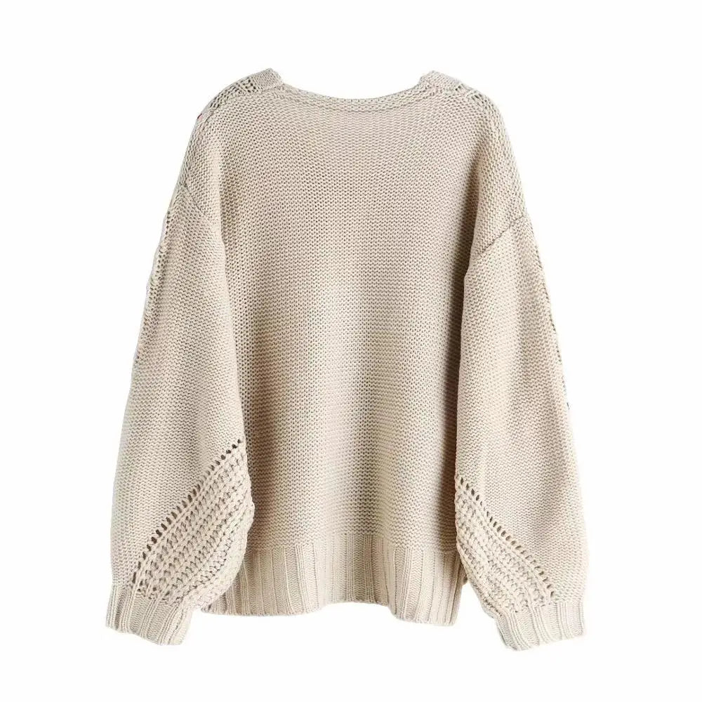 Tassel Deep V Neck Sweater