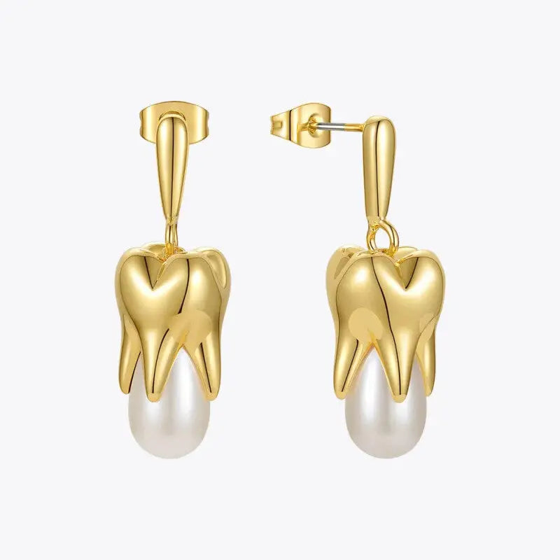 Teeth Pearl Drop Earrings